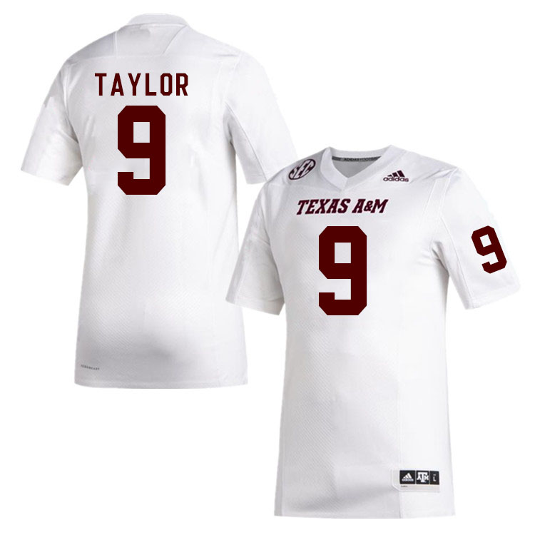 Men #9 Bobby Taylor Texas A&M Aggies College Football Jerseys Stitched Sale-White